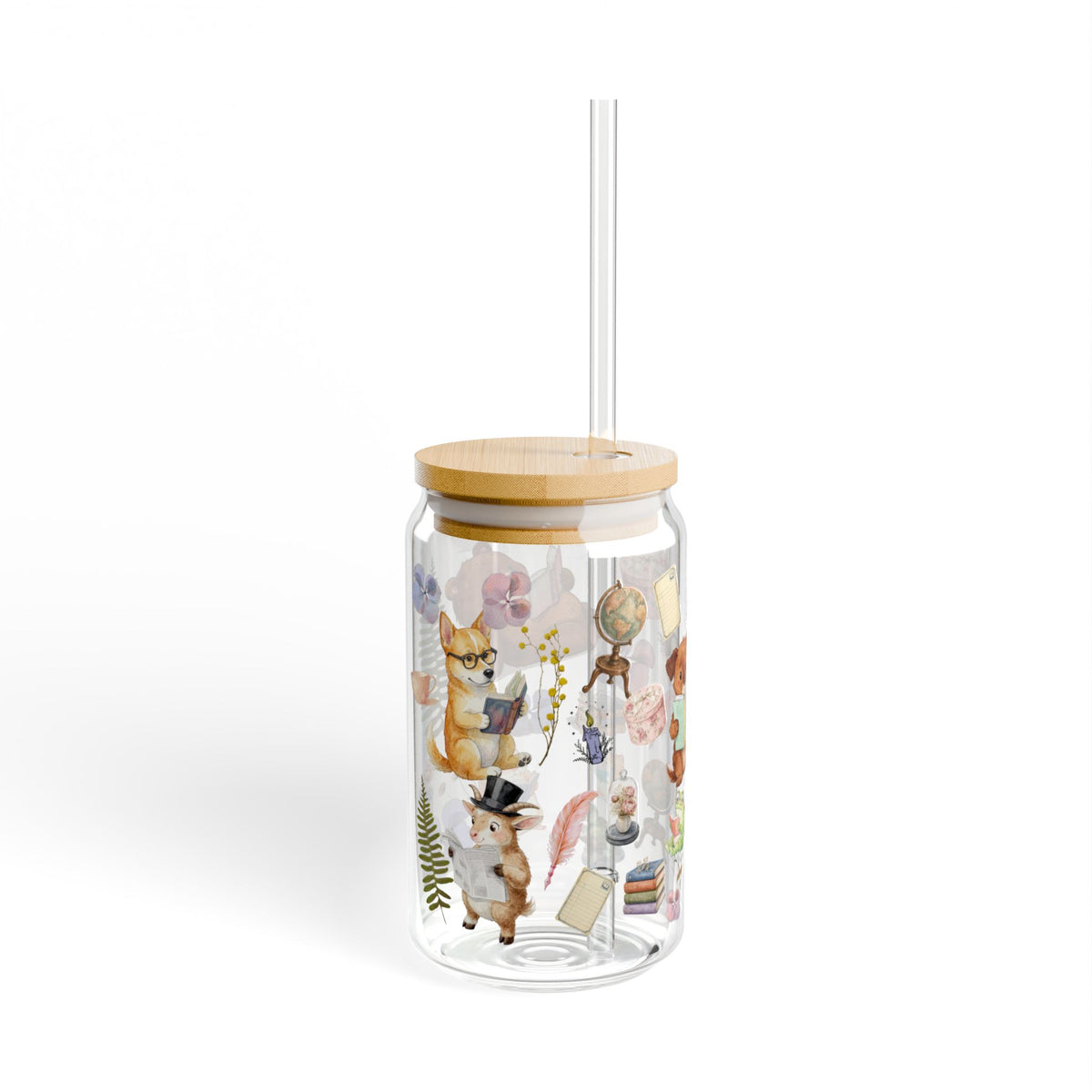 Bookish Animals 1 Glass Tumbler 16oz