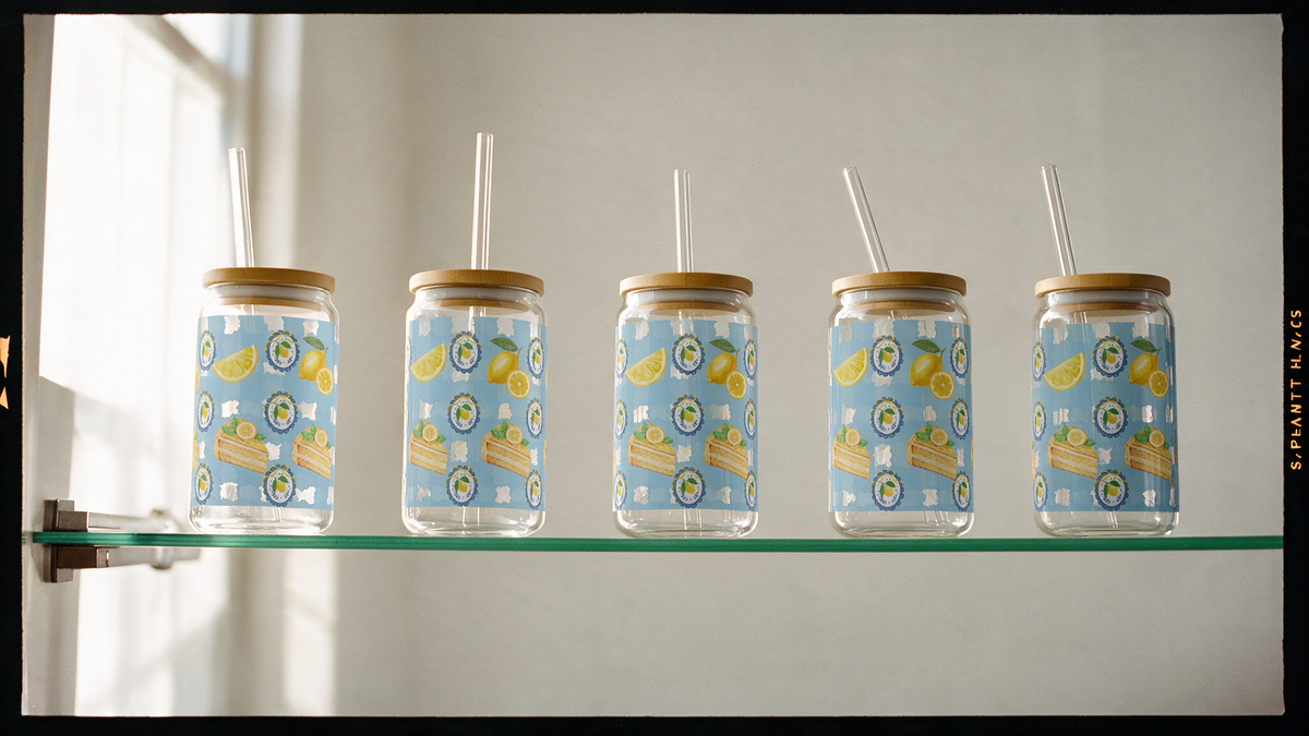 Lemon Glass Tumbler 16oz
