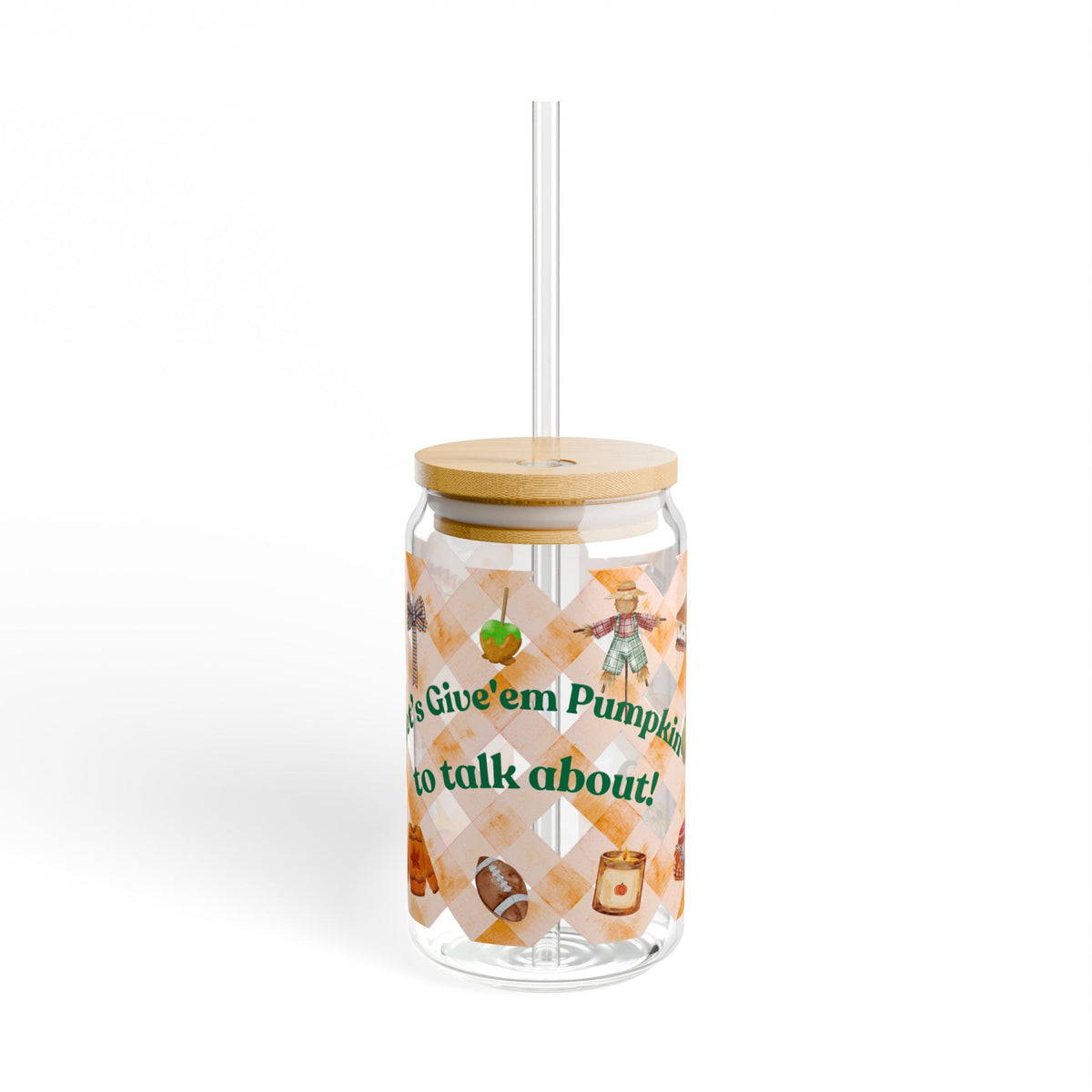 Pumpkin Glass Tumbler 16oz