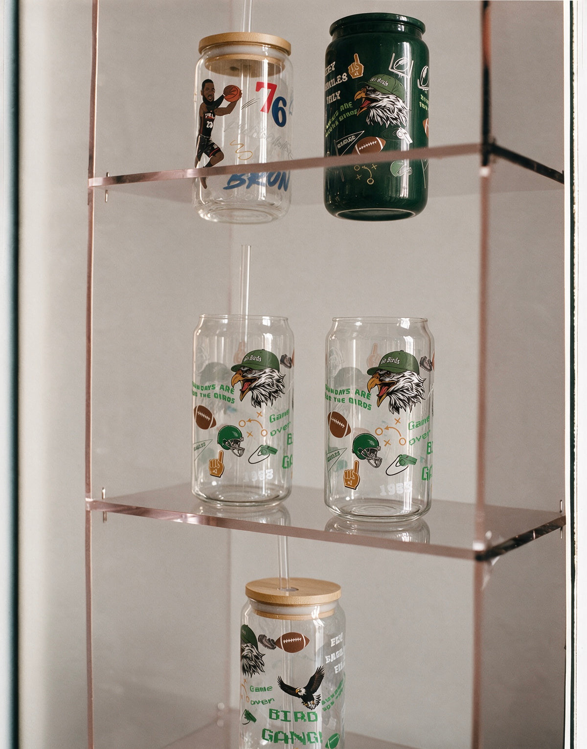 Philly Footballl Glass Tumbler 16oz