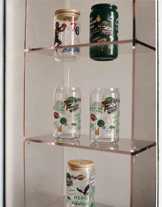 Philly Footballl Glass Tumbler 16oz