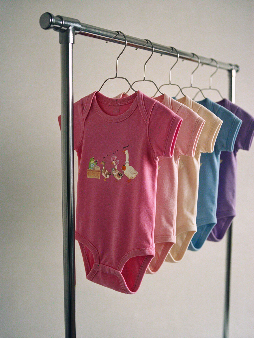 duck , duck , goose, and frog , Watercolor illustration, Infant Onesie, Baby Bodysuit
