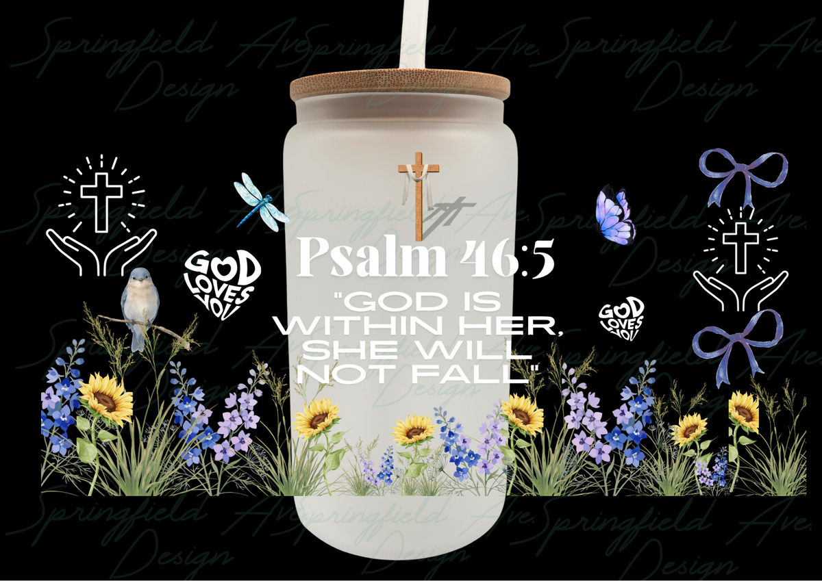 God is Within Her Glass Tumbler 16 oz