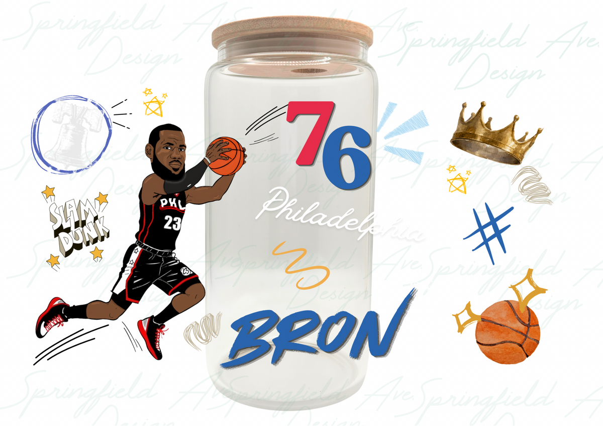 Philly Basketball Glass Tumbler 16oz