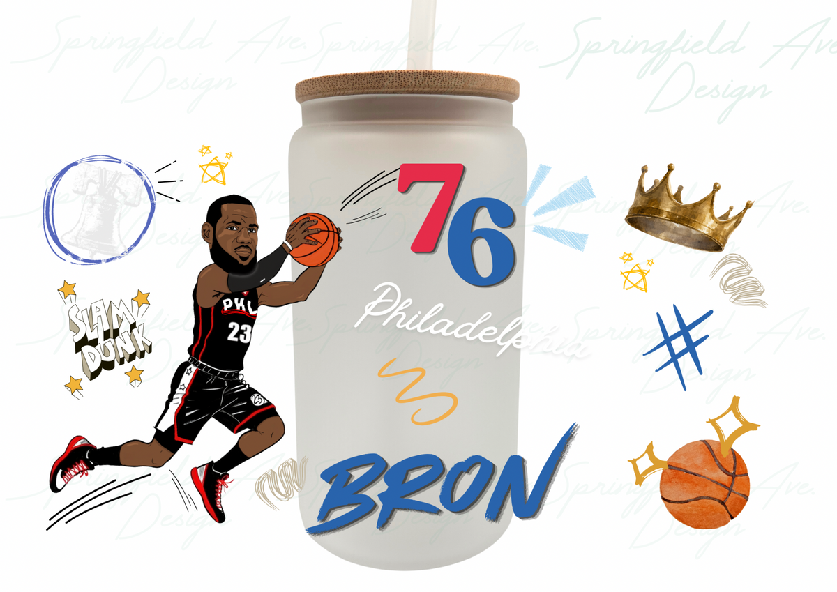 Philly Basketball Glass Tumbler 16oz