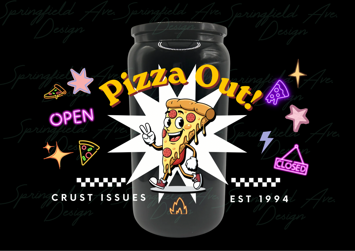 Retro Pizza Glass Tumbler 16oz