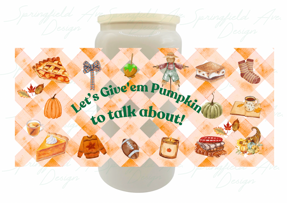 Pumpkin Glass Tumbler 16oz