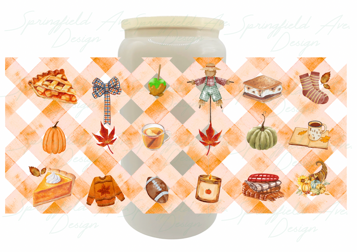 Pumpkin Glass Tumbler 16oz