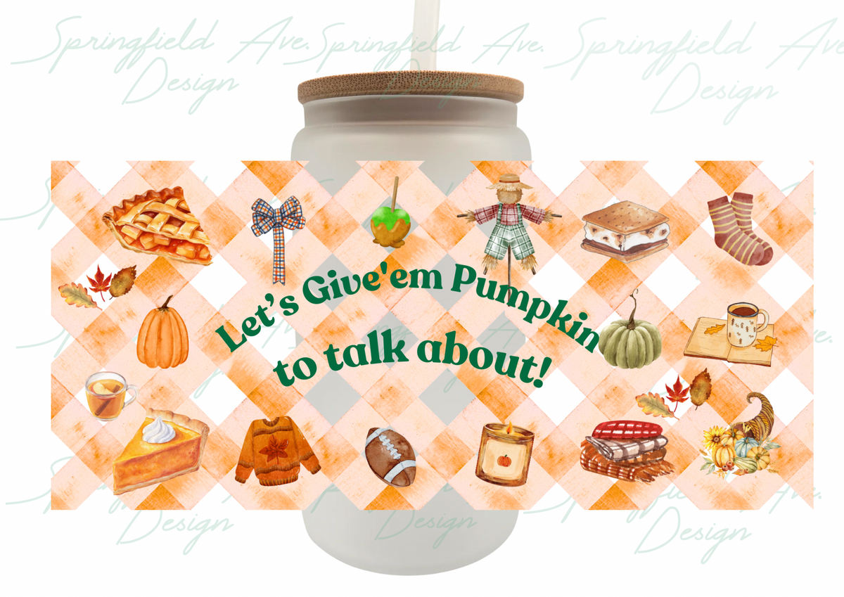 Pumpkin Glass Tumbler 16oz