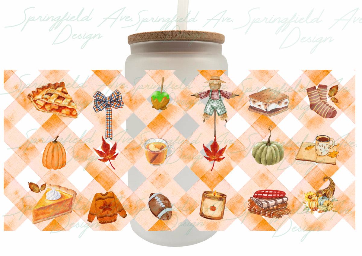 Pumpkin Glass Tumbler 16oz