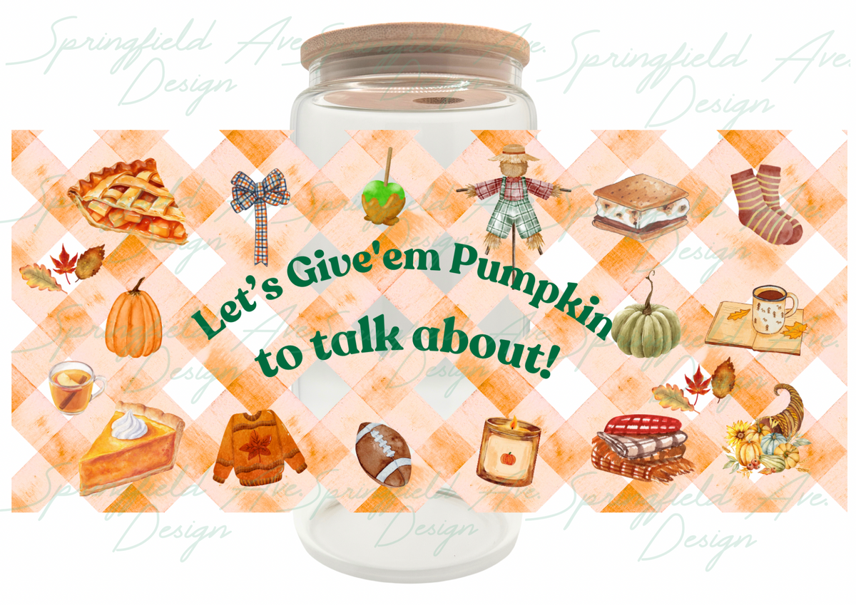 Pumpkin Glass Tumbler 16oz