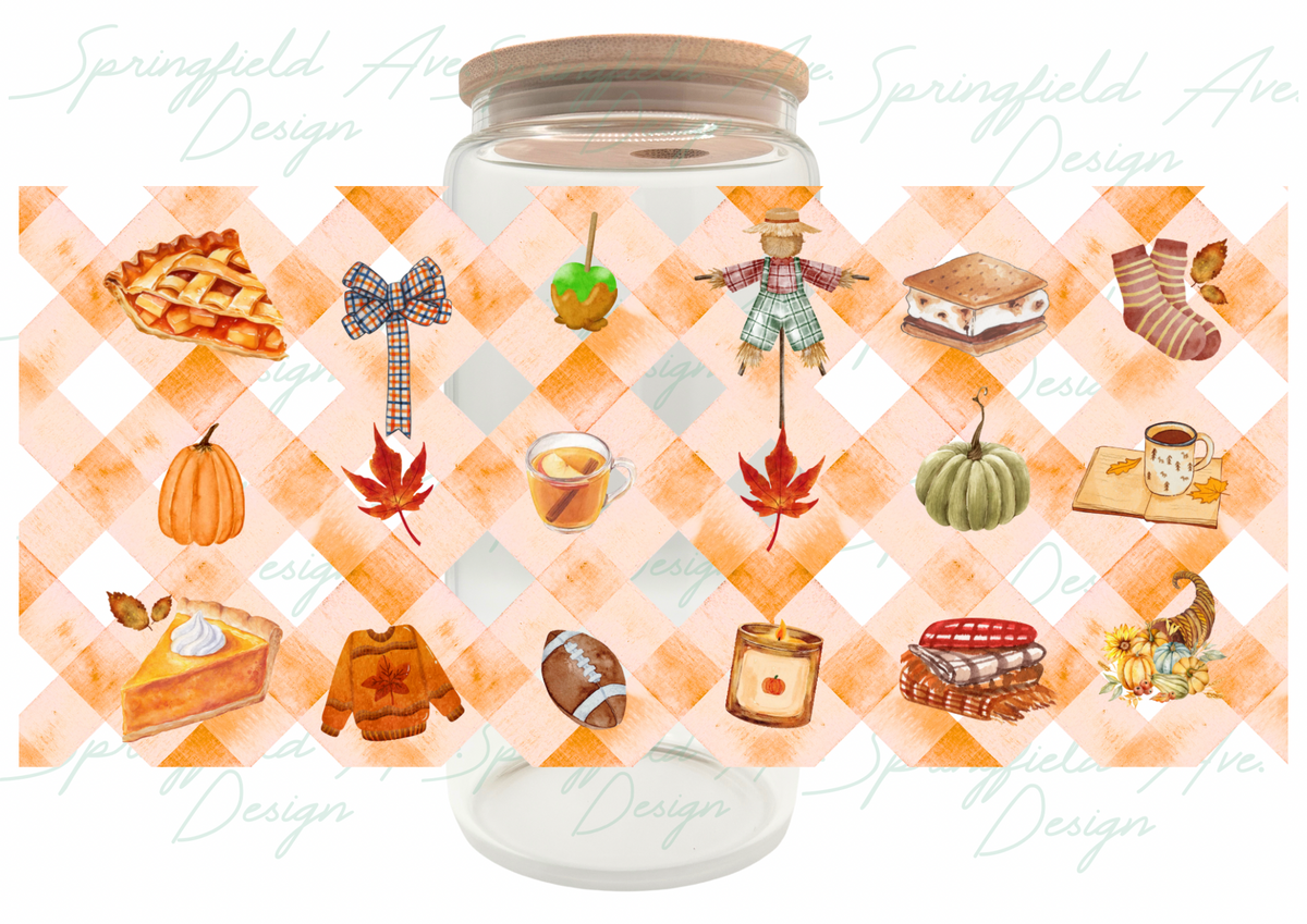 Pumpkin Glass Tumbler 16oz