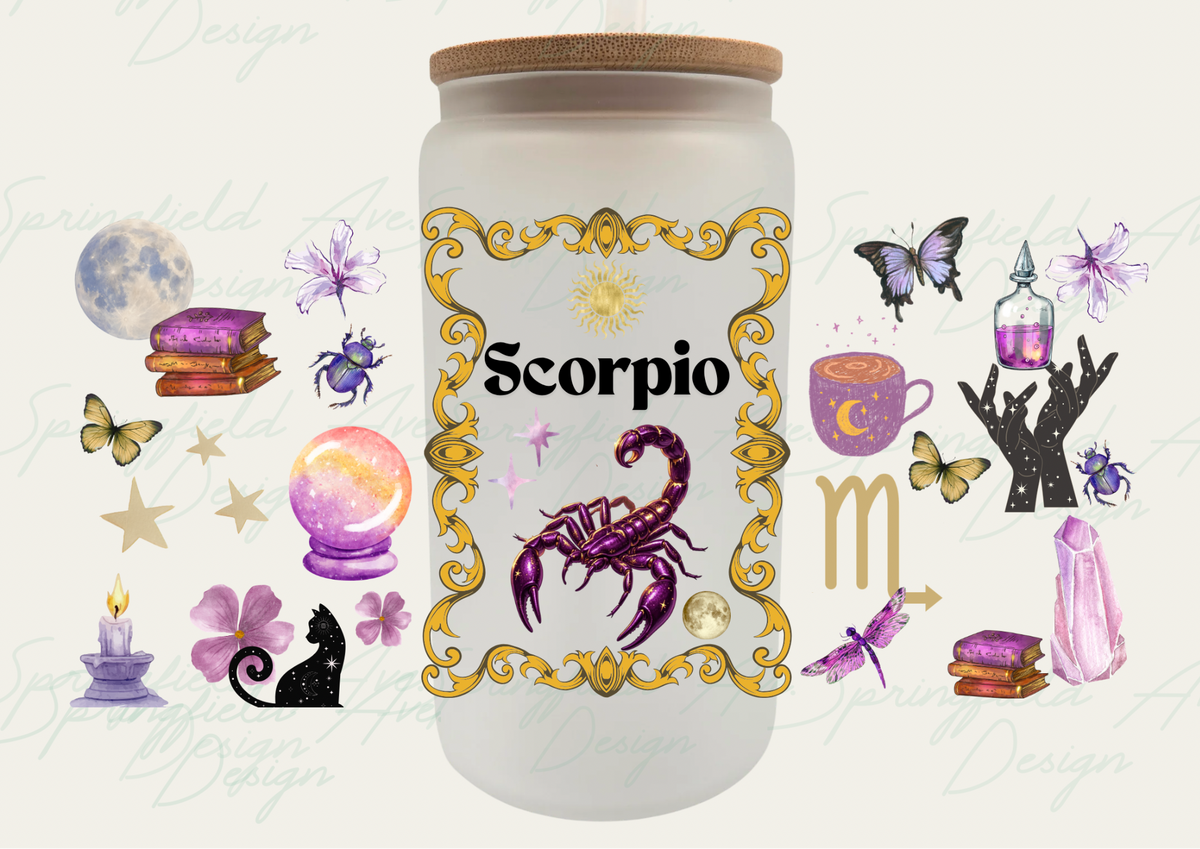 Scorpio Zodiac Glass Tumbler 16oz