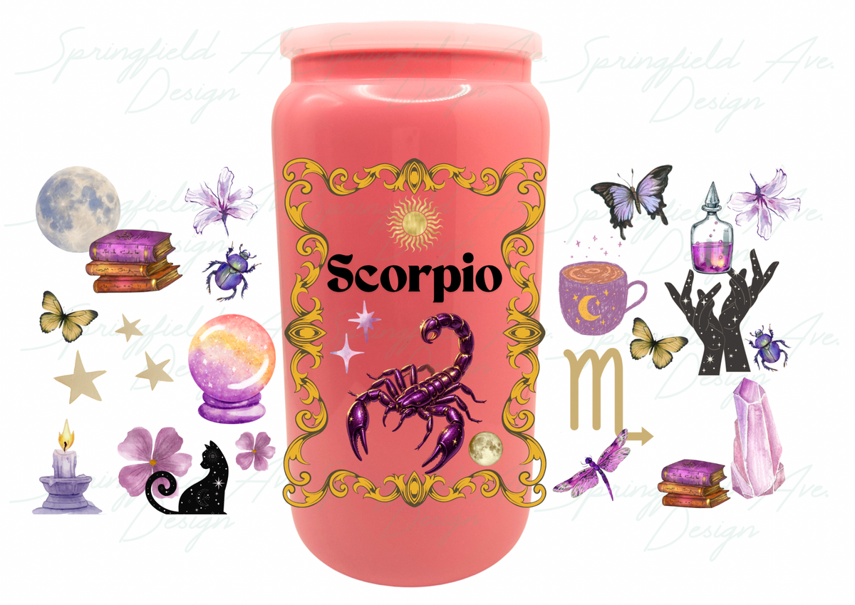 Scorpio Zodiac Glass Tumbler 16oz