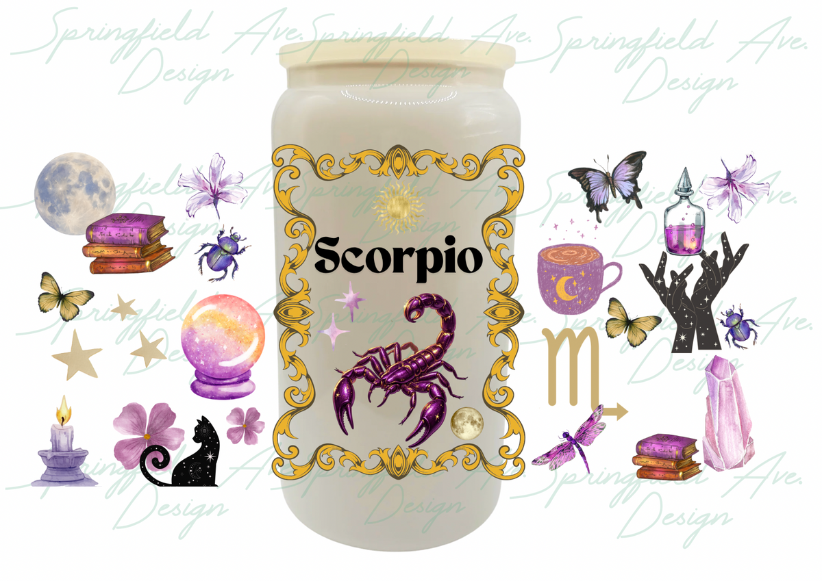 Scorpio Zodiac Glass Tumbler 16oz