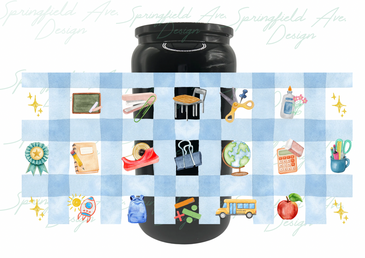 Teacher Checkered Glass Tumbler 16oz