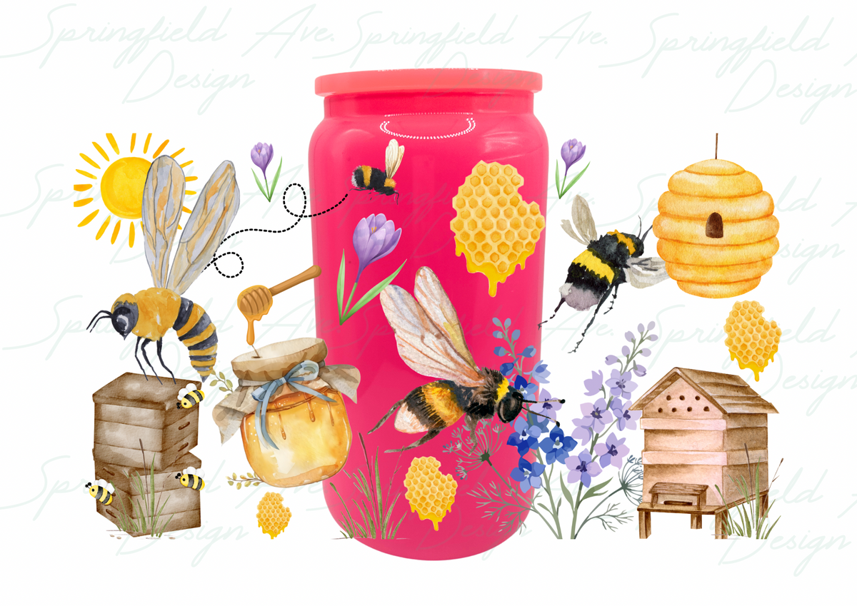 Love for Bees Glass Tumbler 16oz