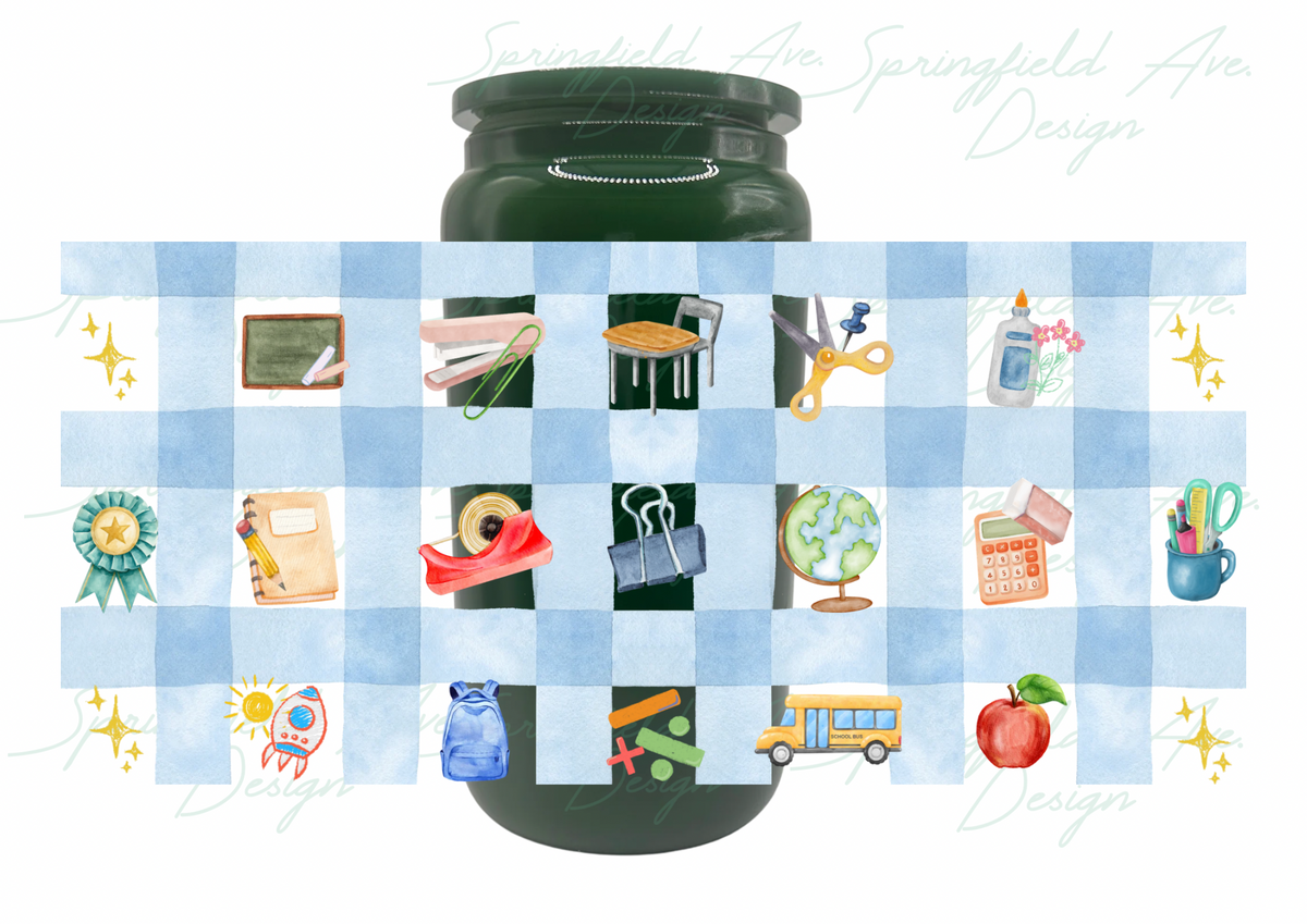 Teacher Checkered Glass Tumbler 16oz
