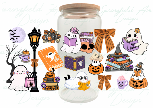 Bookish Ghost Glass Tumbler 16oz