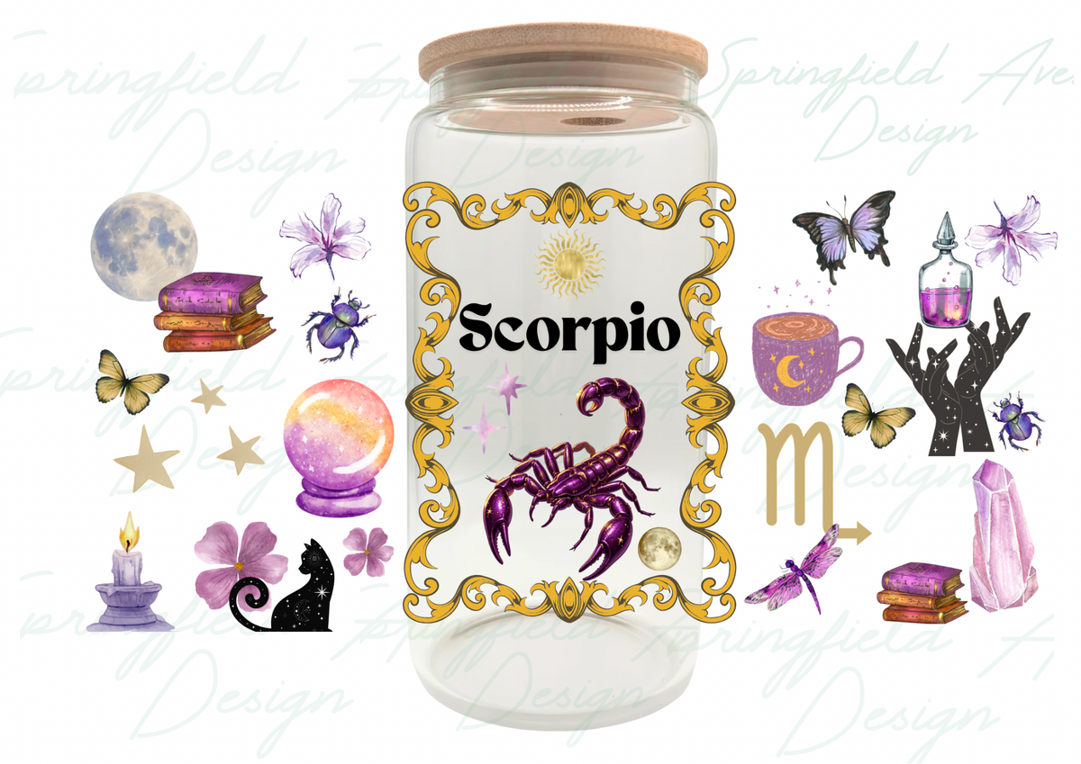 Scorpio Zodiac Glass Tumbler 16oz