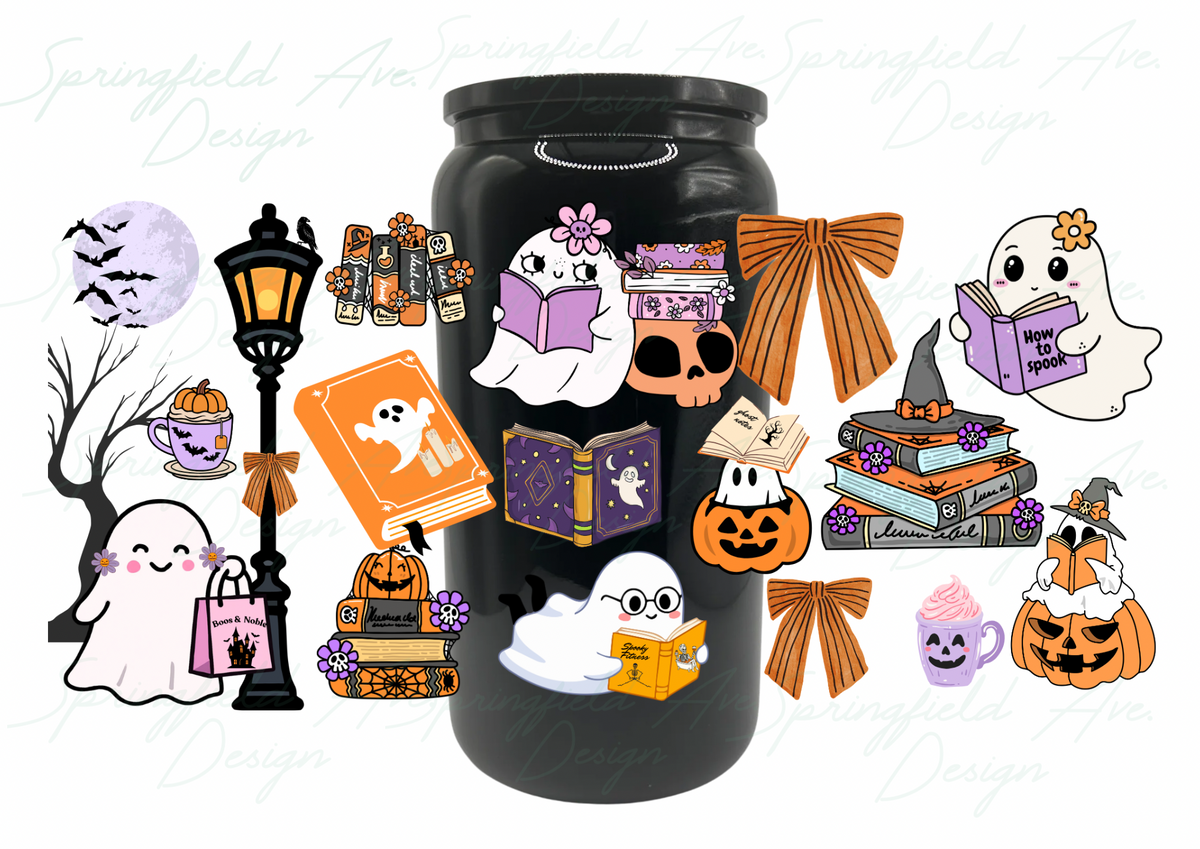 Bookish Ghost Glass Tumbler 16oz