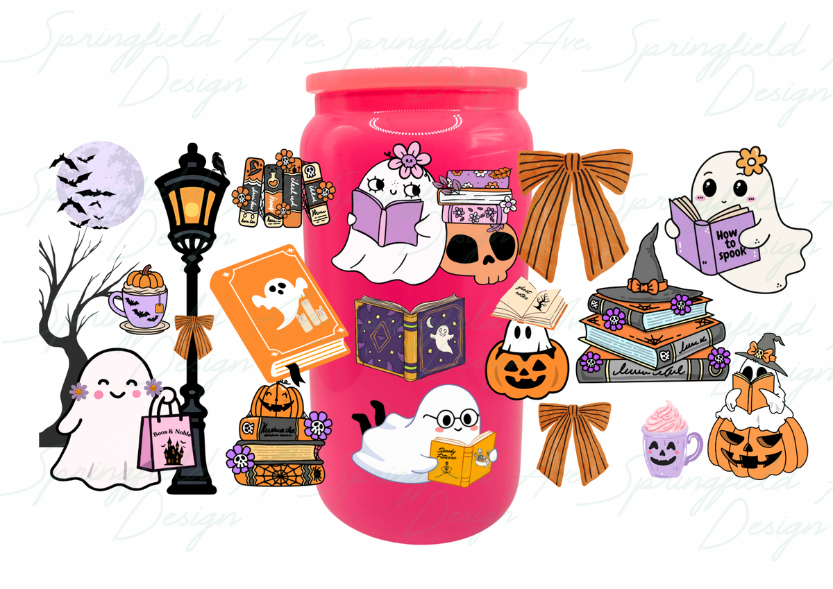 Bookish Ghost Glass Tumbler 16oz