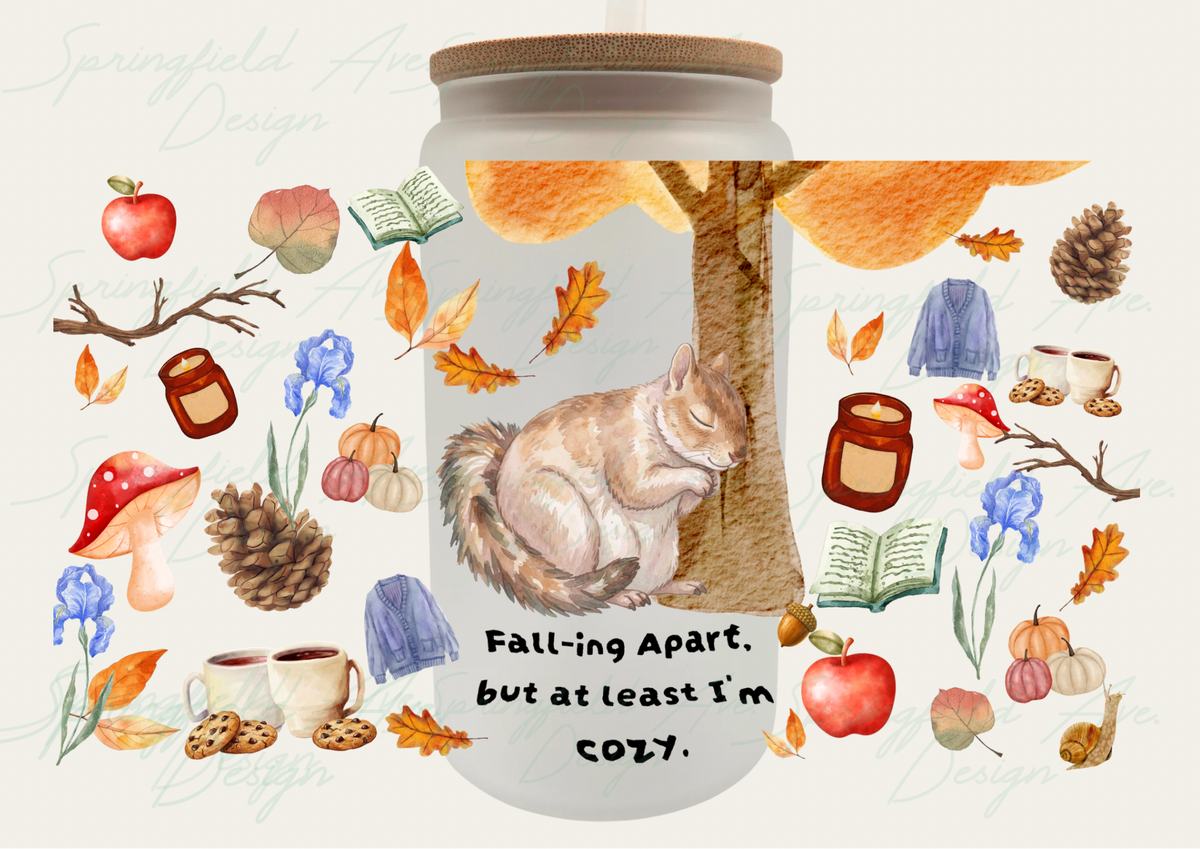 Animal Nap Glass Tumbler 16oz